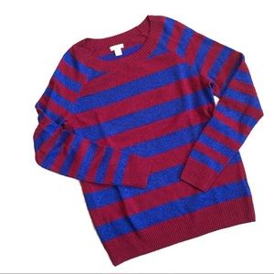 Fossil Red & Blue Shimmer Stripe Sweater Small